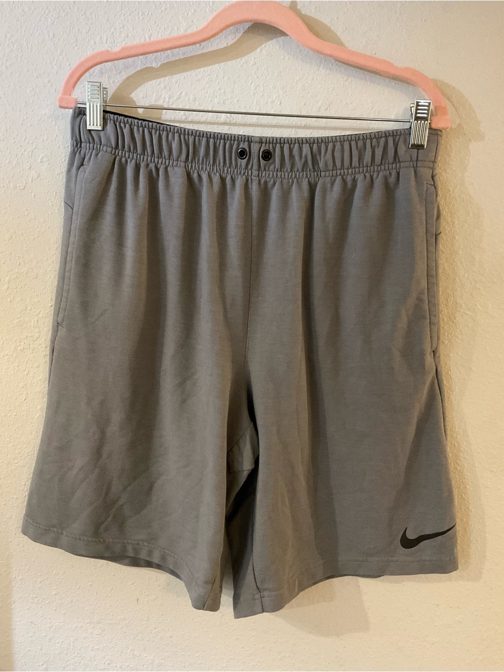Nike Men’s Gray Athletic Shorts with Black Swoosh